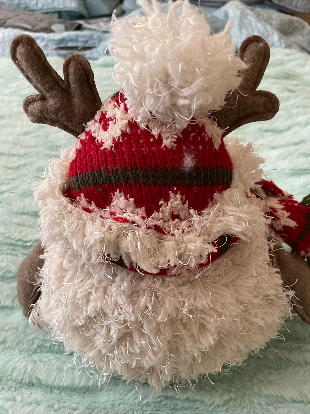Festive White Owl Holiday Plush with Red Knit Hat & Scarf - Picture 2 of 4